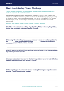 Fitness Activity Sheet for Class 4 | CBSE Physical Education | BookFlik