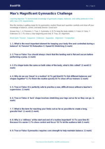 Class 4 Gymnastics Quiz: CBSE Physical Education Worksheet | BookFlik