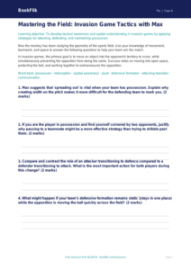 Invasion Games Worksheet for Class 4 | CBSE PE Curriculum | BookFlik