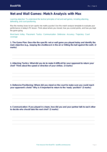 Free Net And Wall Games Template | Class 4 | PE | BookFlik