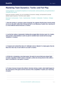 Team Games Worksheet for Class 4 | CBSE Physical Education | BookFlik