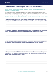 Free Diversity And Inclusion Template | Class 4 | Life Skills | BookFlik
