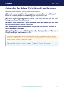 Free Diversity And Inclusion Poster | Class 5 | Life Skills | BookFlik