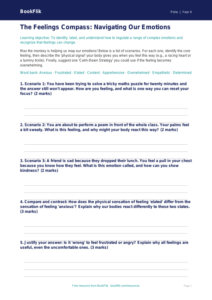 Free Feelings Activity Sheet | Class 4 | Life Skills | BookFlik