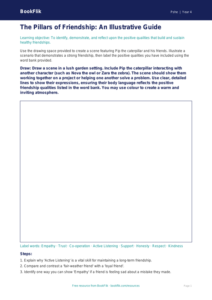Friendship Drawing Sheet for Class 4 | Life Skills Activity | BookFlik