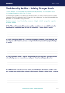 Friendship Template for Class 4 | Life Skills CBSE | BookFlik