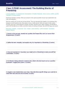 Friendship Assessment for Class 5 | CBSE Life Skills Worksheet