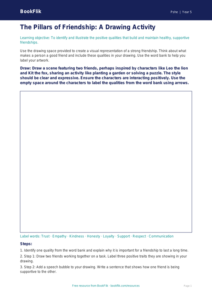 Free Friendship Drawing Sheet | Class 5 | Life Skills | BookFlik