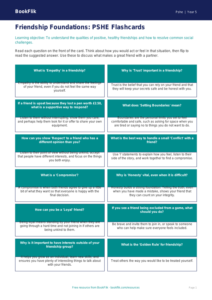 Free Friendship Flashcards | Class 5 | Life Skills | BookFlik