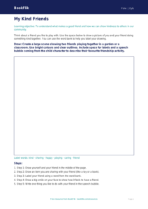 Free Friendship Drawing Sheet | Nursery / LKG | Life Skills | BookFlik