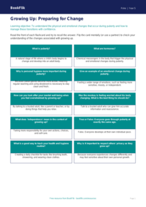 Growing Up Flashcards for Class 5 | Life Skills CBSE | BookFlik