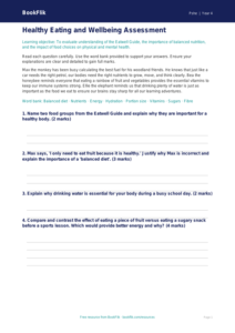 Free Healthy Eating Assessment | Class 4 | Life Skills | BookFlik
