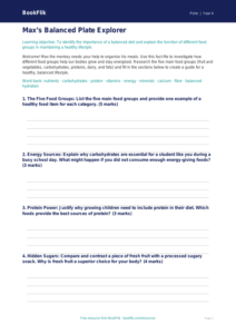 Free Healthy Eating Template | Class 4 | Life Skills | BookFlik