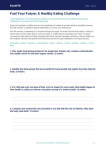Free Healthy Eating Worksheet | Class 4 | Life Skills | BookFlik