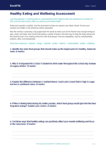 Free Healthy Eating Assessment | Class 5 | Life Skills | BookFlik