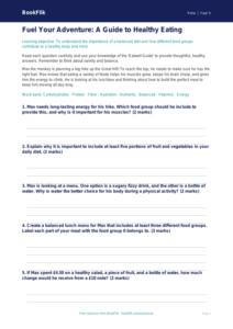 Free Healthy Eating Worksheet | Class 5 | Life Skills | BookFlik