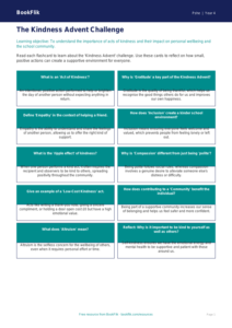 Kindness Advent Flashcards for Class 4 | CBSE Life Skills Resource