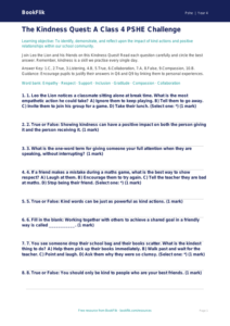 Kindness Quiz for Class 4 | CBSE Life Skills Worksheet | BookFlik