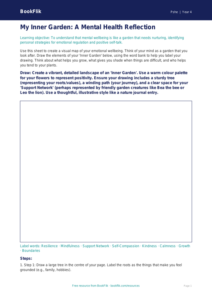 Mental Health Drawing Sheet for Class 4 | Life Skills Activity | BookFlik