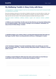 Mental Health and Wellbeing Worksheet | Class 5 Life Skills | BookFlik