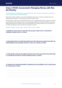 Free Money Assessment | Class 4 | Life Skills | BookFlik