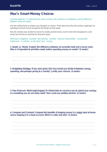 Free Money Writing Frame | Class 4 | Life Skills | BookFlik