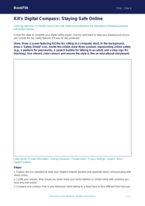 Online Safety Drawing Sheet for Class 4 | CBSE Life Skills | BookFlik