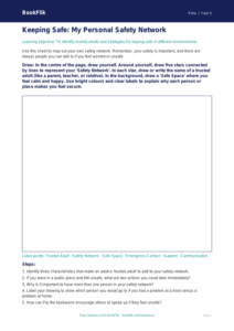 Free Personal Safety Drawing Sheet | Class 5 | Life Skills | BookFlik