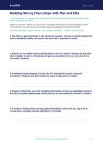 Free Relationships Worksheet | Class 5 | Life Skills | BookFlik