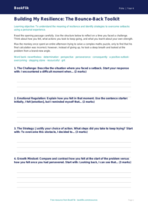Free Resilience Writing Frame | Class 4 | Life Skills | BookFlik