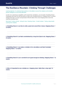 Free Resilience Activity Sheet | Class 5 | Life Skills | BookFlik