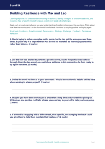 Free Resilience Worksheet | Class 5 | Life Skills | BookFlik