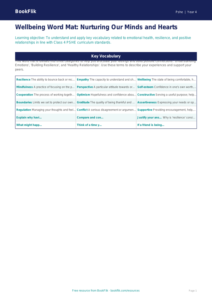 Wellbeing Word Mat for Class 4 | CBSE Life Skills Resource
