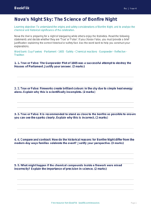 Bonfire Night Activity Sheet for Class 4 | EVS & Moral Education | BookFlik