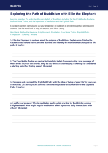 Free Buddhism Worksheet | Class 4 | EVS / Moral Education | BookFlik