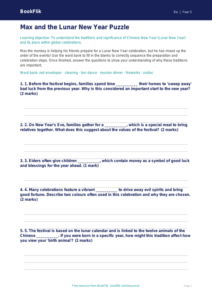 Free Chinese New Year Activity Sheet | Class 5 | EVS / Moral Education | BookFlik