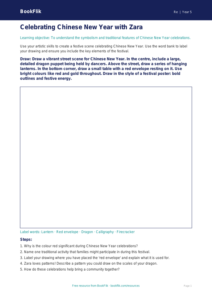 Chinese New Year Drawing Sheet for Class 5 | EVS & Moral Education | BookFlik