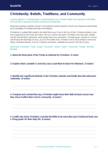 Christianity Assessment for Class 4 | EVS & Moral Education | BookFlik
