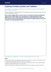 Christianity Drawing Sheet for Class 4 | EVS & Moral Education | BookFlik