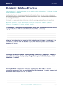 Christianity Writing Frame | Class 4 EVS & Moral Education | BookFlik