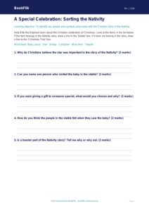 Christianity Activity Sheet for Nursery / LKG | CBSE EVS | BookFlik