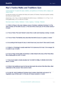 Christmas Quiz for Class 5 | EVS & Moral Education | BookFlik