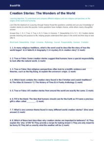 Free Creation Stories Quiz | Class 4 | EVS / Moral Education | BookFlik