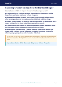 Free Creation Stories Poster | Class 5 | EVS / Moral Education | BookFlik