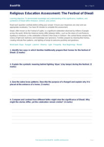 Free Diwali Assessment | Class 4 | EVS / Moral Education | BookFlik
