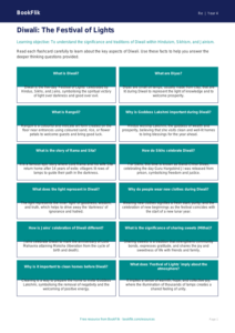 Free Diwali Flashcards | Class 4 | EVS / Moral Education | BookFlik