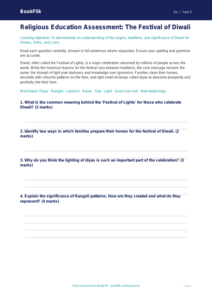 Free Diwali Assessment | Class 5 | EVS / Moral Education | BookFlik