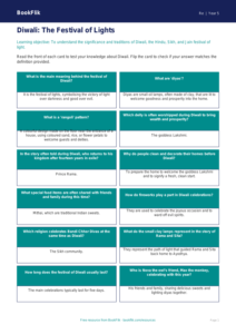 Free Diwali Flashcards | Class 5 | EVS / Moral Education | BookFlik