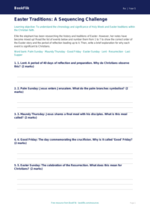 Easter Activity Sheet for Class 5 | EVS & Moral Education | BookFlik