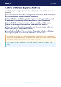 Free Festivals Poster | Class 4 | EVS / Moral Education | BookFlik